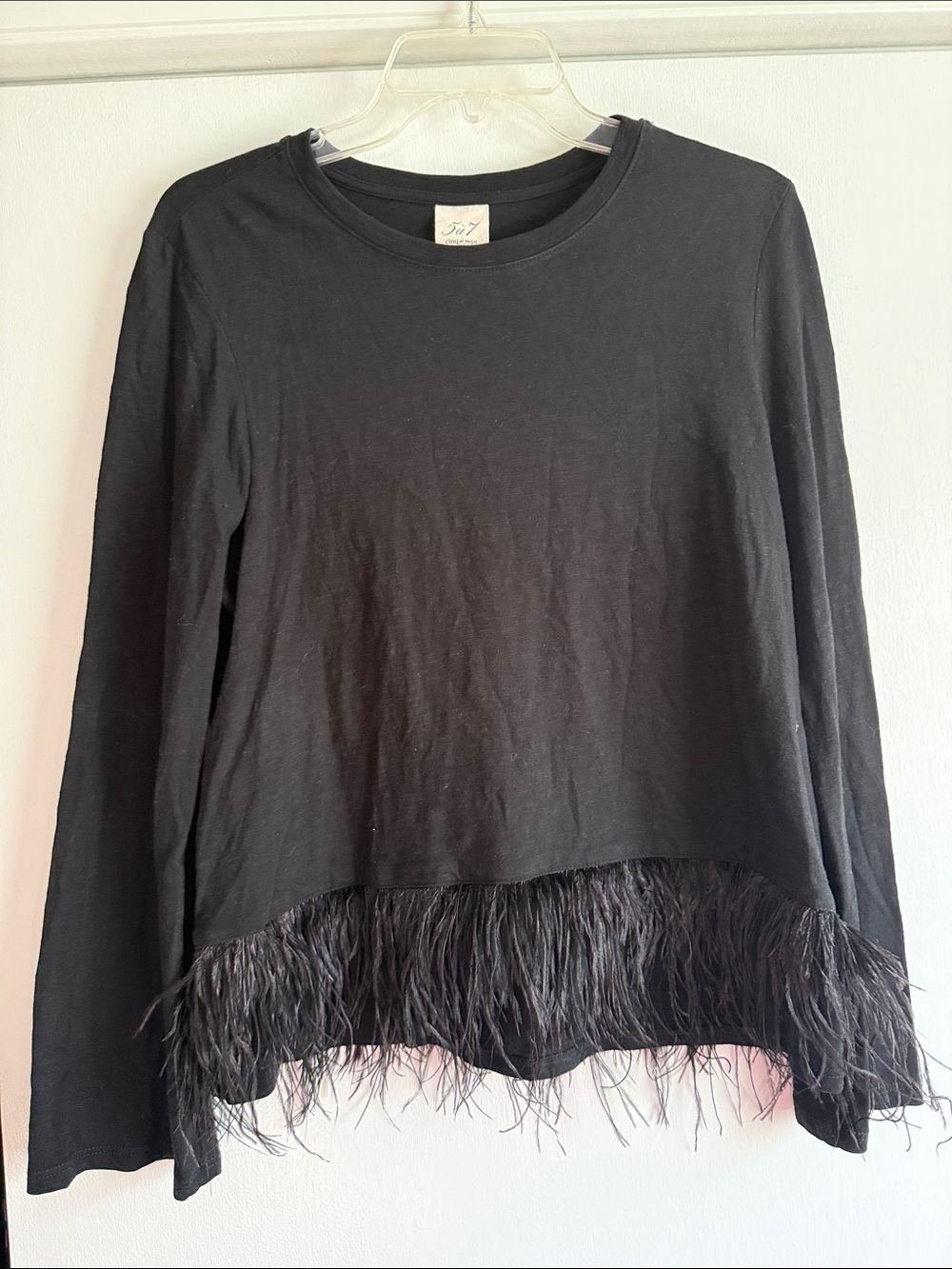 Cinq a Sept long sleeve Feather top large